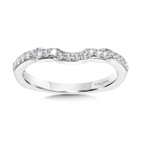 Curved Channel-Set Diamond Wedding Band - R2218BW - Valina Wedding Band