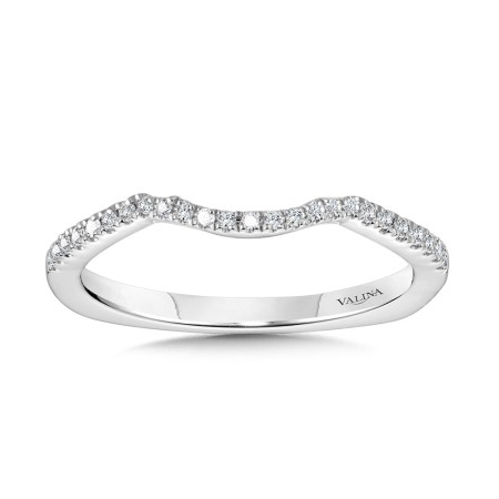 Curved Diamond Wedding Band - R1102BW - Valina Wedding Band