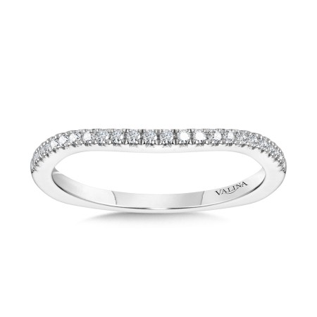 Curved Diamond Wedding Band - R1104BW - Valina Wedding Band