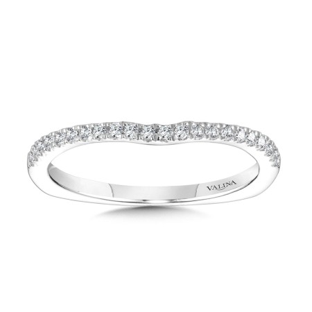 Curved Diamond Wedding Band - R1109BW - Valina Wedding Band