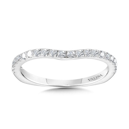 Curved Diamond Wedding Band - R2242BW - Valina Wedding Band