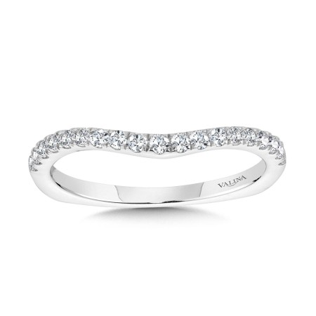 Curved Diamond Wedding Band - R2252BW - Valina Wedding Band