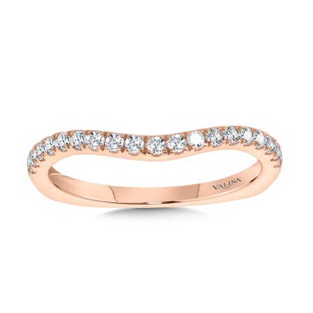 Curved Diamond Wedding Band - R2253BP - Valina Wedding Band