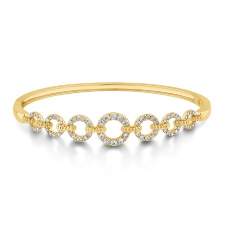 14K Gold & Diamond Link Bangle