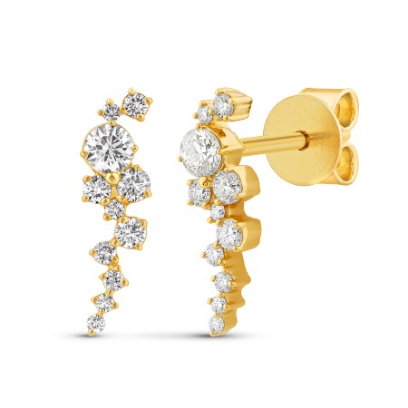 14K Gold & Diamond Druzy Earrings
