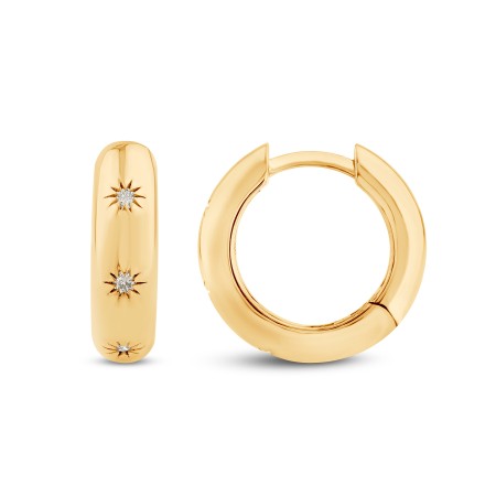 14K Gold & Diamond Stellaris Hoop Earrings