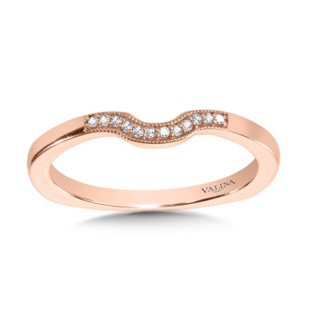 Milgrain-Accented Diamond Wedding Band - R2212BP - Valina Wedding Band