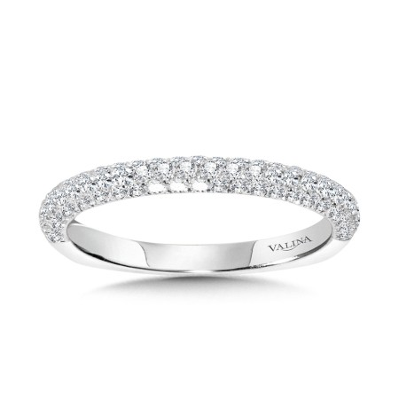 Pave-Set Diamond Wedding Band - R2214BW - Valina Wedding Band