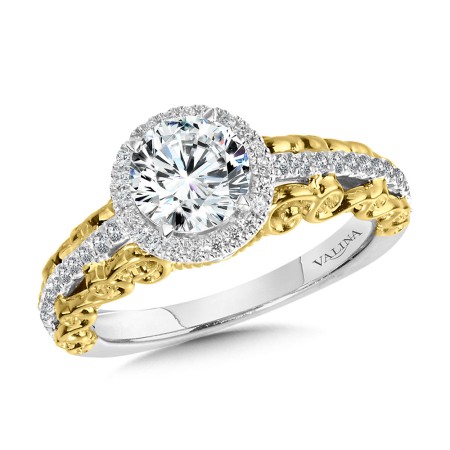 Layered Halo Engagement Ring