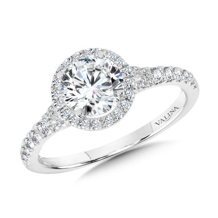 Valina Round - Round Split Shank Halo Engagement Ring - R1122W-SR