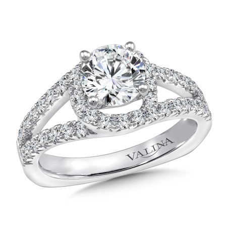 0.63 ct. tw. diamond engagement ring setting perfect for a 1 carat center diamond.