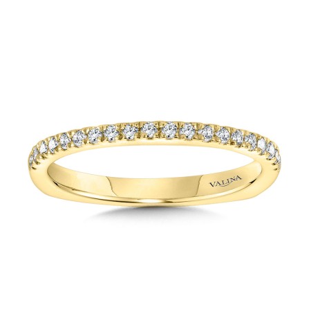 YG Straight Diamond Wedding Band - R2238BY - Valina Wedding Band