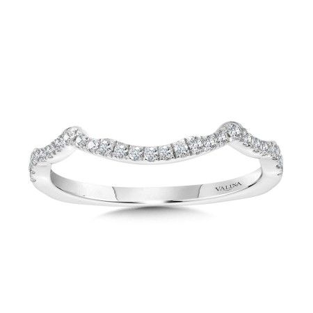 Curved Diamond Wedding Band - R2249BW - Valina Wedding Band