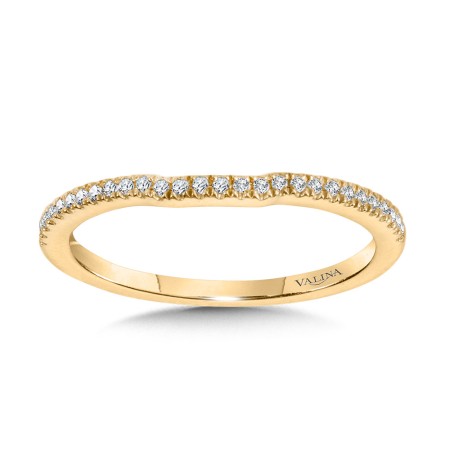 Curved Diamond Wedding Band - R2254BY-SR - Valina Wedding Band