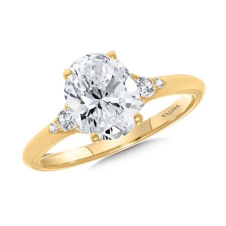 Oval-Cut Diamond Side-Stone Engagement Ring
