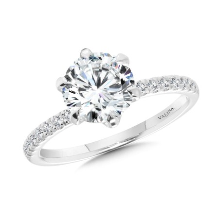 Six-Prong Straight Diamond Engagement Ring