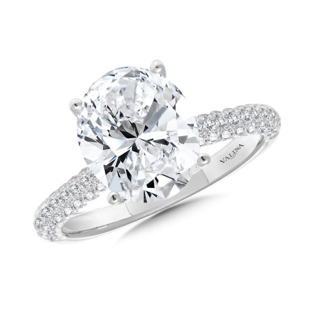 Straight Oval-Cut Diamond Engagement Ring