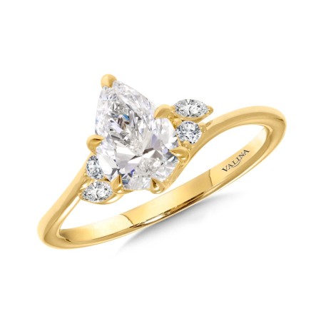Pear-Cut Six-Prong Diamond Engagement Ring