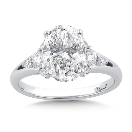 Oval-Cut Diamond Split Shank Engagement Ring