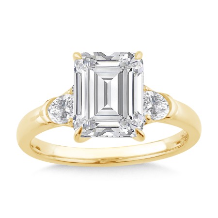 3 Stone Radiant-Cut Diamond Engagement Ring