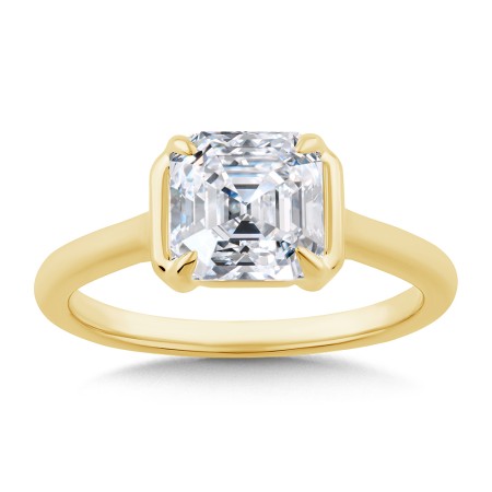 Radiant-Cut Diamond Bracket-Prong Engagement Ring