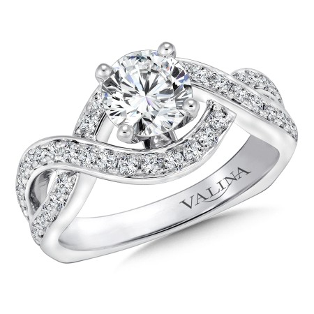Spiral Style Diamond Engagement Ring | R9245W | Valina Diamond Wedding Rings