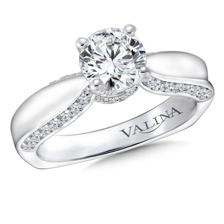 14K White Gold Diamond Engagement Ring | R9246W | Valina Engagement Ring
