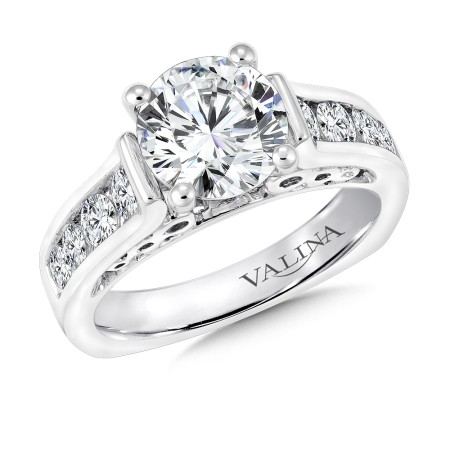 Diamond Engagement Ring Setting For A 2 Carat Center | R9273W | Valina Engagement Ring