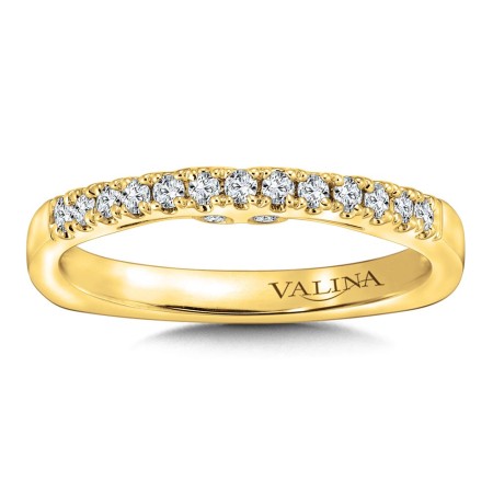 Straight Yellow Gold Diamond Wedding Band