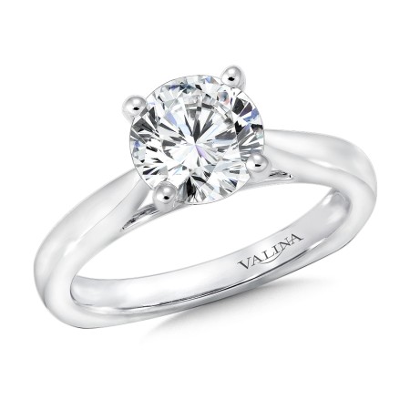 14k white gold solitaire engagement ring.
