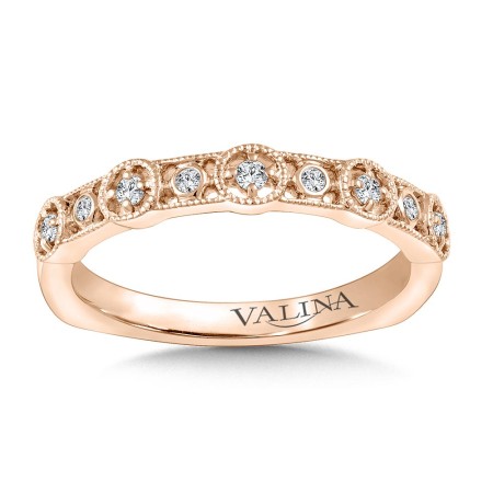 Decorative Milgraine Stackable Diamond Wedding Band 