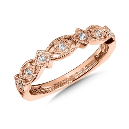 Decorative Milgraine Stackable Diamond Wedding Band 