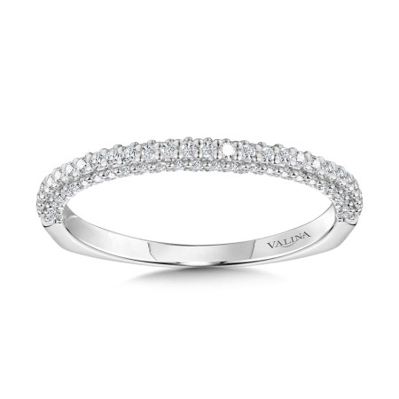 Three-Row Diamond Wedding Band - R2244BW - Valina Wedding Band