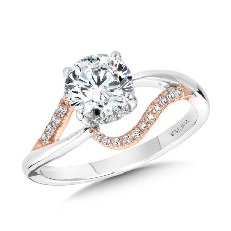 Two-Tone Split Shank & Bypass Diamond Engagement Ring - R2287WP-SR