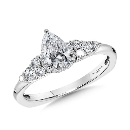 Valina Tapered Pear Diamond Engagement Ring - R1109W