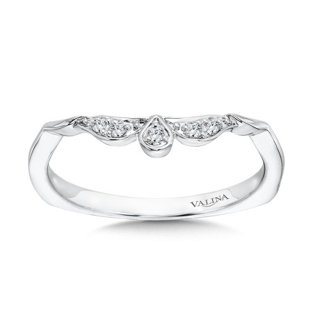 Valina Vintage Crown Diamond Wedding Band - R1074BW