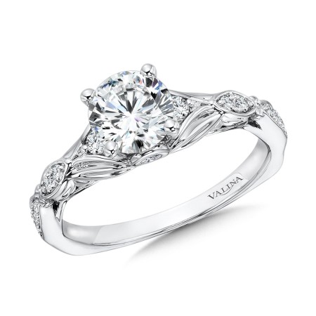 Valina Vintage Tapered Diamond Engagement Ring - R1074W
