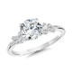 Abstract Baguette Diamond & Hidden Halo Engagement Ring - R2406W-SR - Valina Engagement Ring
