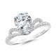 Arching Split Shank Chevron-Shaped Diamond Engagement Ring - R2399W-SR - Valina Engagement Ring