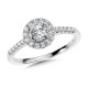 14K White Gold Diamond Halo Engagement Ring - BDD2505E-W