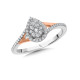 14K Rose & White Gold Pear-Shaped Split Shank Cluster Diamond Halo Engagement Ring - BDD2508E-T
