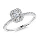 'Emerald-Shaped Diamond Star Halo Engagement Ring