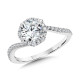 Bypass Blooming Halo Diamond Engagement Ring - R2257W-SR