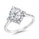 Four-Pointed Oval-Cut Diamond Halo Engagement Ring - R2294W-SR - Valina Engagement Ring
