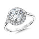 Marquise-Accented Diamond Halo Engagement Ring - R2373W-SR - Valina Engagement Ring