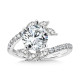 Marquise-Accented Dramatic Bypass & Hidden Halo Diamond Engagement Ring - R2282W-SR - Valina Engagement Ring