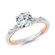 Marquise-Accented Two-Tone & Milgrain-Beaded Hidden Accents Diamond Engagement Ring