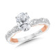 Oval-Cut, Channel-Set, Two-Tone & Milgrain-Beaded Hidden Accents Diamond Engagement Ring