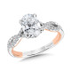 Oval-Cut Crisscross Two-Tone & Milgrain-Beaded Hidden Halo Diamond Engagement Ring - R2286WP-SR - Valina Engagement Ring
