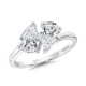 Pear-Cut Double Center Stone & Hidden Halo Solitaire Engagement Ring - R2386W-SR - Valina Engagement Ring